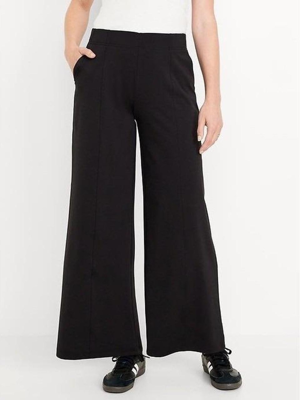 Old Navy Black Pixie Wide-Leg Women's Pants with Clean Front Seams